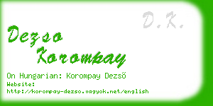 dezso korompay business card