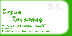 dezso korompay business card